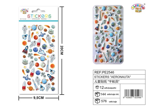 [PE2546] Stickers de aeronauta 9.5x20 cm - Pegatinas infantiles