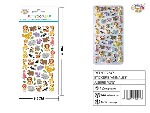 [PE2547] Stickers de animales 9.5x20 cm - Pegatinas infantiles
