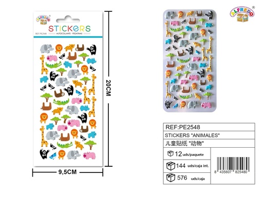 [PE2548] Stickers de animales 9.5x20 cm - Pegatinas infantiles