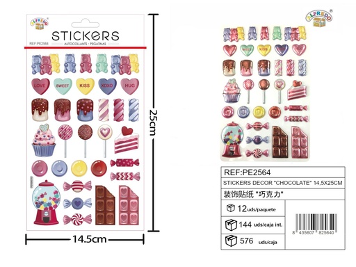 [PE2564] Stickers decor "Chocolate" 14.5 x 25 cm - Stickers para niños