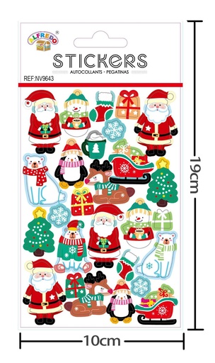 [NV9643] Stickers navideños 10x19cm para decoración festiva