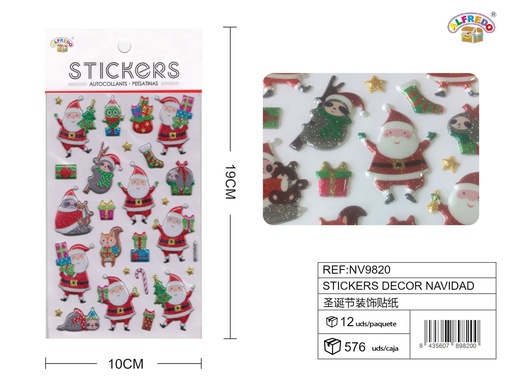 [NV9820] Stickers de Navidad 10x19 cm - Adhesivos navideños