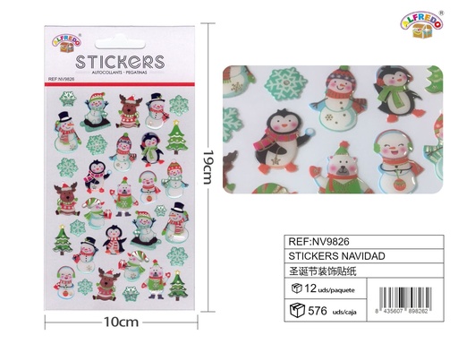 [NV9826] Stickers de Navidad 10x19 cm - Adhesivos navideños