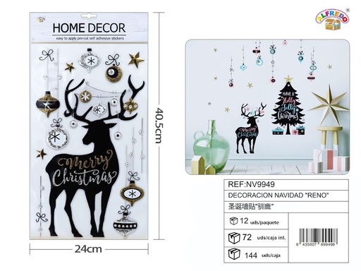 [NV9949] Decoración navideña "Reno" 24x40.5 cm - Decoraciones navideñas
