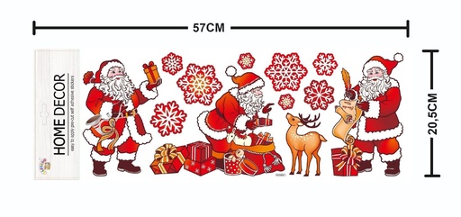 [NV9998] Decoración navidad "Papá Noel en trineo" 20.5x57cm - Decoraciones navideñas