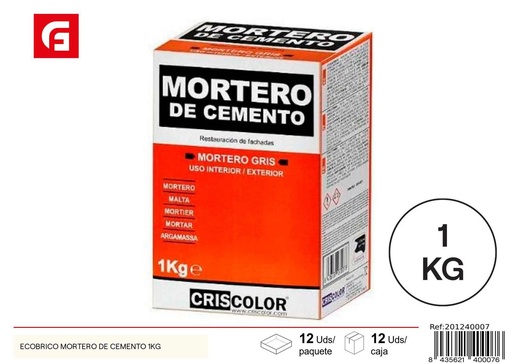 [201240007] Mortero de cemento Criscor 1kg - Material de construcción