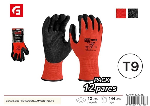 [201240488] Guantes de protección almacén talla 9 - Herramientas de ferretería