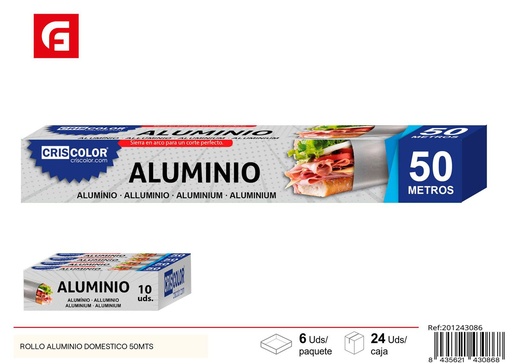 [201243086] Rollo de aluminio doméstico 50 mts - Utensilios de cocina