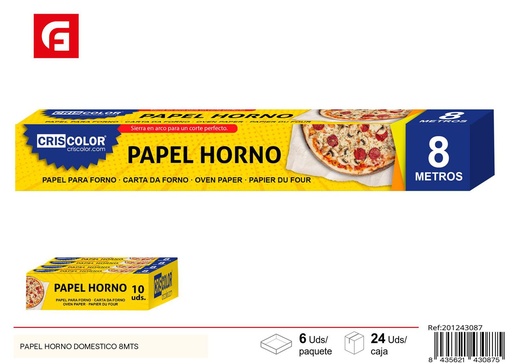 [201243087] Papel para horno doméstico 8mts para cocina y repostería