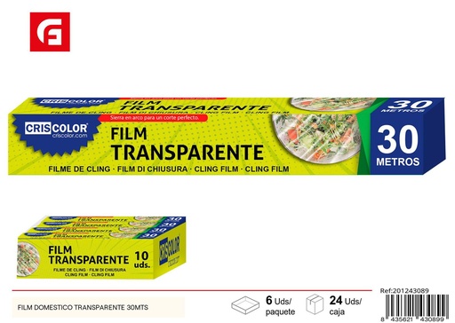 [201243089] Película doméstica transparente 30mts - Utensilios de cocina y film alimentario