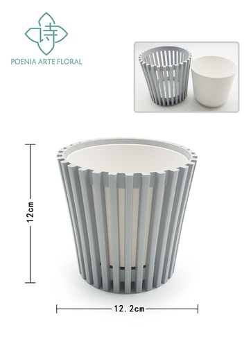[8436009637992GRIS] Maceta Ripa 13 cm gris - Flores artificiales
