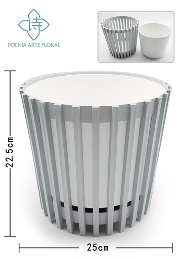 [8436009638081GRIS] Maceta Ripa 25 cm gris - Artículos de jardinería