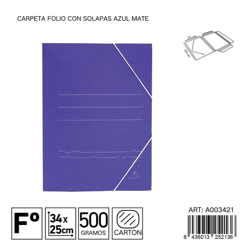 [A003421] Carpeta folio con solapas mate 1085s para documentos
