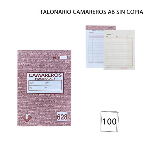 [A000716] Talonario A6 de menú (sin copia) - Suministros de oficina