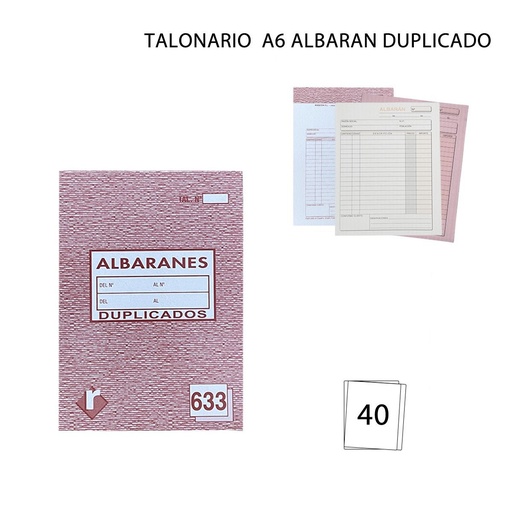 [A000720] Talonario A6 de albarán (duplicado) - Suministros de oficina