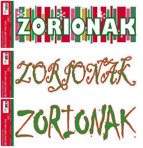 [18661] Decor. electro. de navidad "Zorionak" 29x41 cm - Decoración navideña