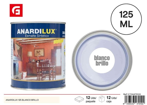 [172447010] Pintura sintética blanca 125ml ANARDILUX 125 esmalte - Productos de pintura