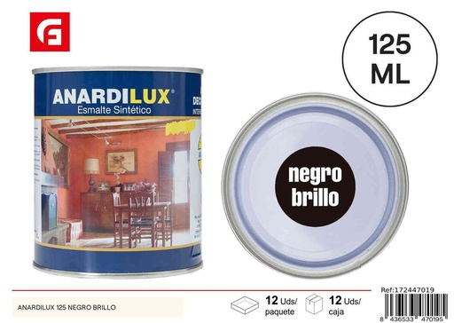[172447019] Pintura sintética negra 125ml ANARDILUX 125 brillante - Productos de pintura