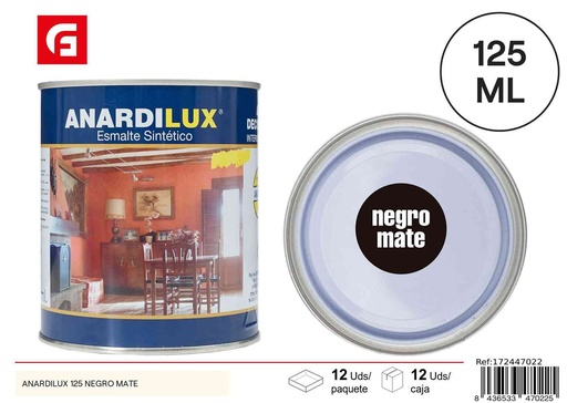 [172447022] Pintura sintética negra 125ml ANARDILUX 125 mate - Productos de pintura