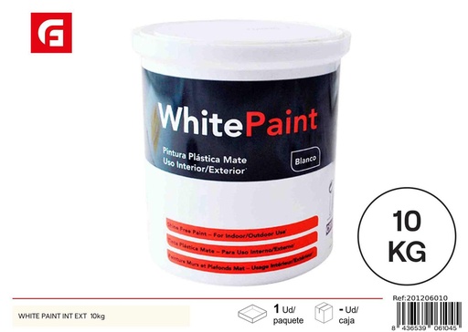 [201206010] Pintura para pared blanca mate 10kg - Pinturas y recubrimientos