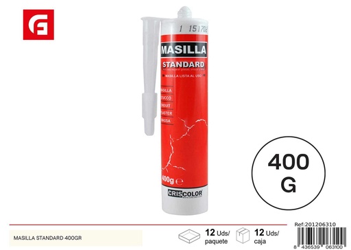 [201206310] Masilla estándar Crisolor 400g para reparaciones y remodelaciones