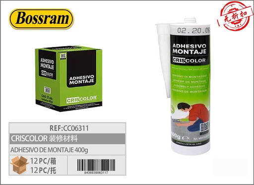 [201206311] Adhesivo de montaje Criscor 400g - Materiales de construcción