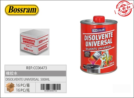 [201206473] Disolvente universal 500ml - Productos para pintura y ferretería