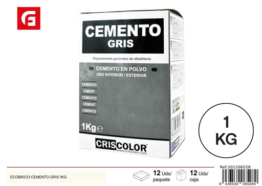 [201206528] Cemento gris Criscorlor 1kg para construcción y reformas