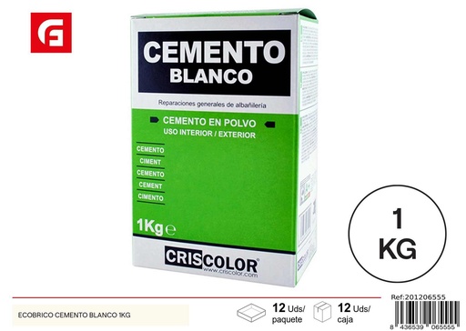 [201206555] Cemento blanco EcoBriCo 1 kg - Pinturas y masillas