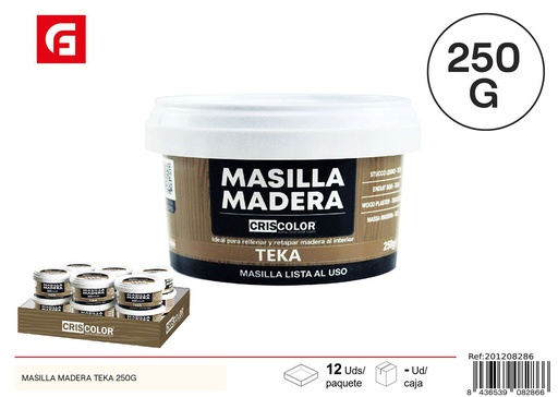 [201208286] Masilla para madera color teka 250g para reparaciones