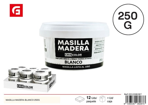 [201208287] Masilla de madera blanca 250g - Productos de masilla