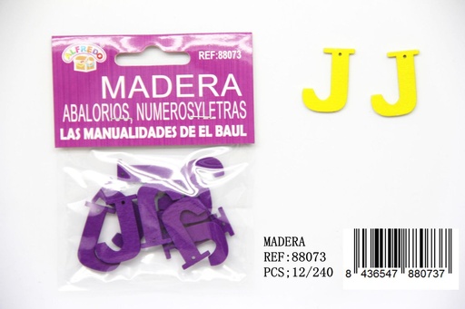 [88073] Figura de madera letra "J" 20x25 mm - Manualidades