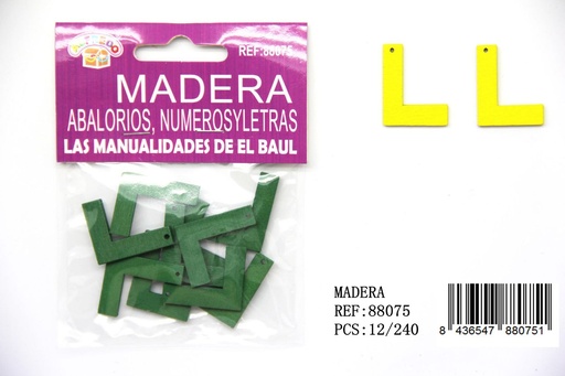 [88075] Figura de madera letra "L" 20x25 mm - Manualidades