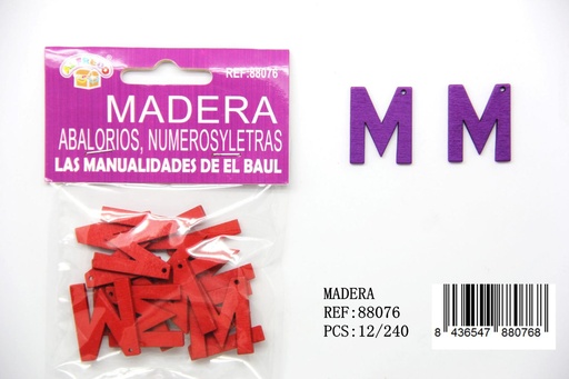 [88076] Figura de madera letra "M" 20x25 mm - Manualidades