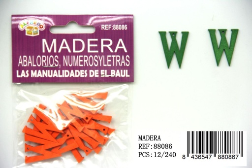 [88086] Figura de madera letra "W" 20x25 mm - Manualidades