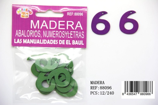 [88096] Figura de madera número "6" 20x25 mm - Manualidades