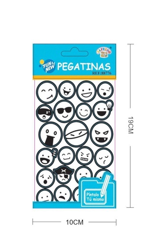 [88776] Stickers emoticonos para colorear 10x19cm para manualidades