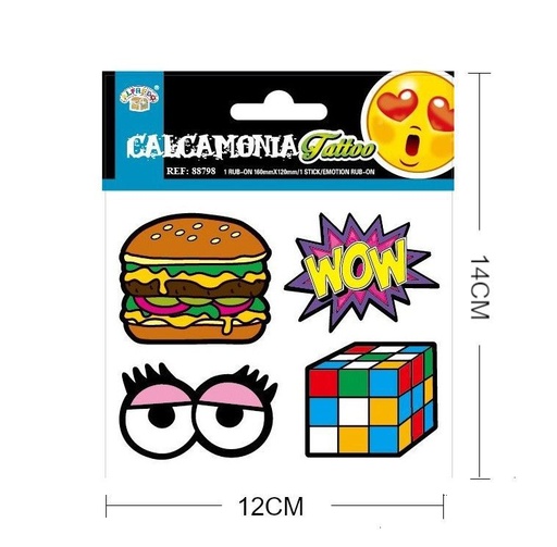 [88798] Pegatinas calcomanías emoticonos 12 x 14 cm - Decoración