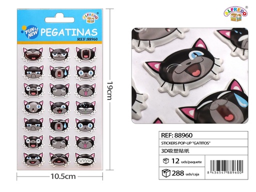 [88960] Pegatinas "Gatitos" 10 x 19 cm - Decoración