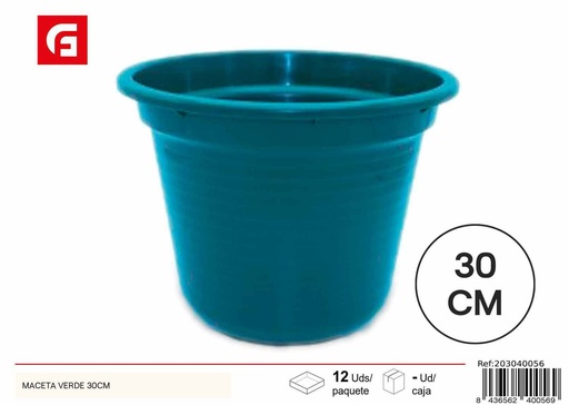 [203040056] Maceta de plástico marrón 30cm - Accesorios de hogar