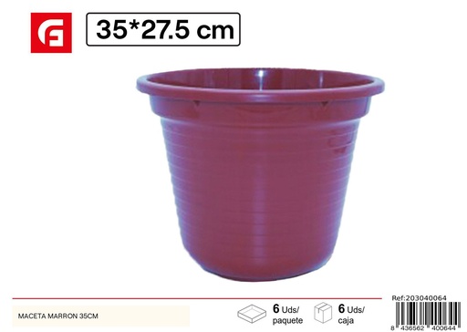 [203040064] Maceta de plástico marrón 35 cm - Jardinería y decoración