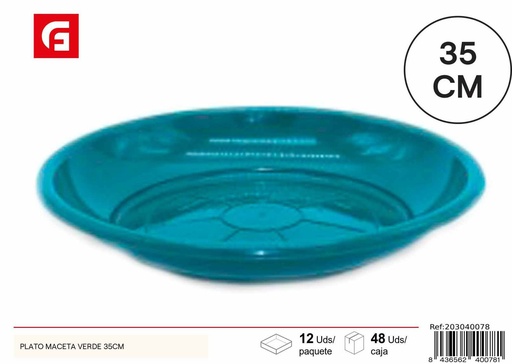 [203040078] Plato para maceta verde 35 cm - Jardín y decoración