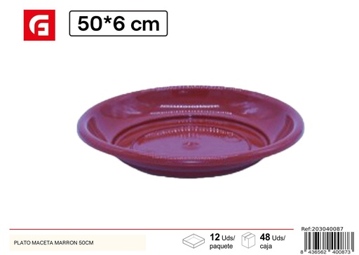 [203040087] Plato maceta marrón 50cm - Plásticos para el hogar