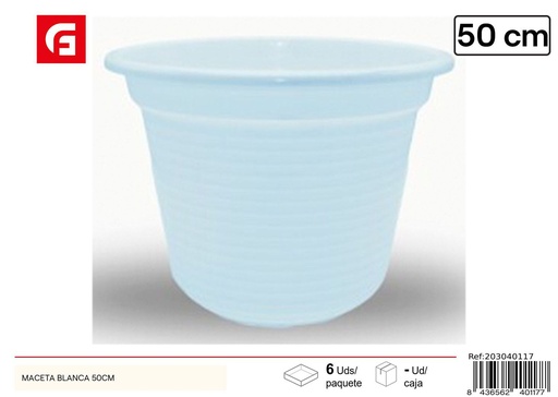[203040117] Maceta blanca 50 cm - Artículos de jardinería