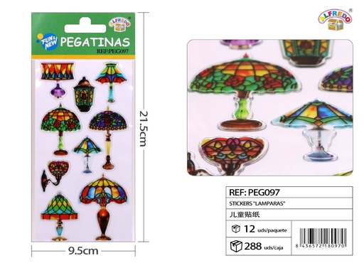 [PEG097] Pegatinas "Lámparas" 9.5 x 21.5 cm - Decoración