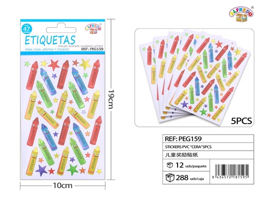 [PEG159] Pegatinas PVC "Very Impressive" 5 hojas 10 x 19 cm - Decoración