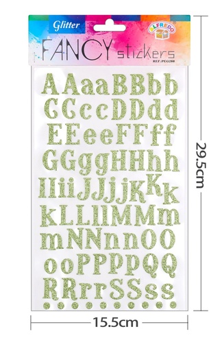 [PEG288] Números y letras DIY manualidades (verde) 15.5x29.5cm - Materiales de manualidades