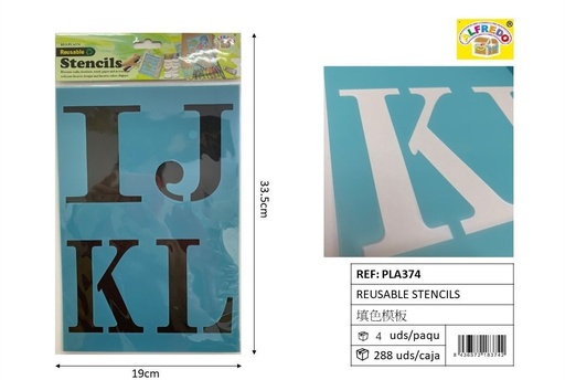 [PLA374] Plantilla Reutilizable - IJKL - 19x33.5 cm - Plantillas