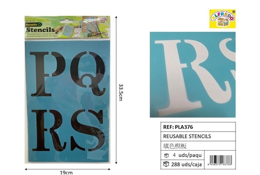 [PLA376] Plantilla Reutilizable - PQRS - 19x33.5 cm - Plantillas