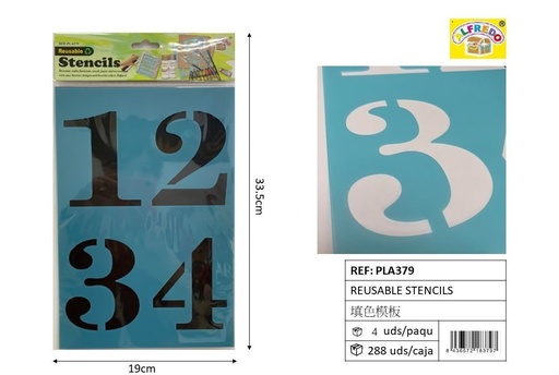 [PLA379] Plantilla Reutilizable - 1234 - 19x33.5 cm - Plantillas